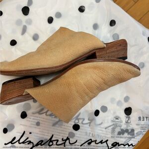 Elizabeth Suzann Camel Leather Clogs